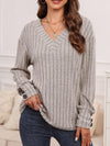 Haven Ribbed V-Neck Long Sleeve