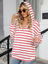 Miranda Drawstring Striped Long Sleeve Hoodie