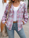 Lainey Plaid Long Sleeve Hooded Jacket