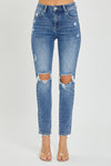 Braylee RISEN High Rise Knee Distressed Skinny Jeans