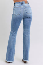 Delaney Raw Hem High Rise Bootcut Judy Blue Jeans