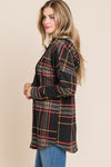 Ruby Drawstring Plaid Hoodie