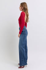 Paris Raw Hem Mid Rise Judy Blue Jeans