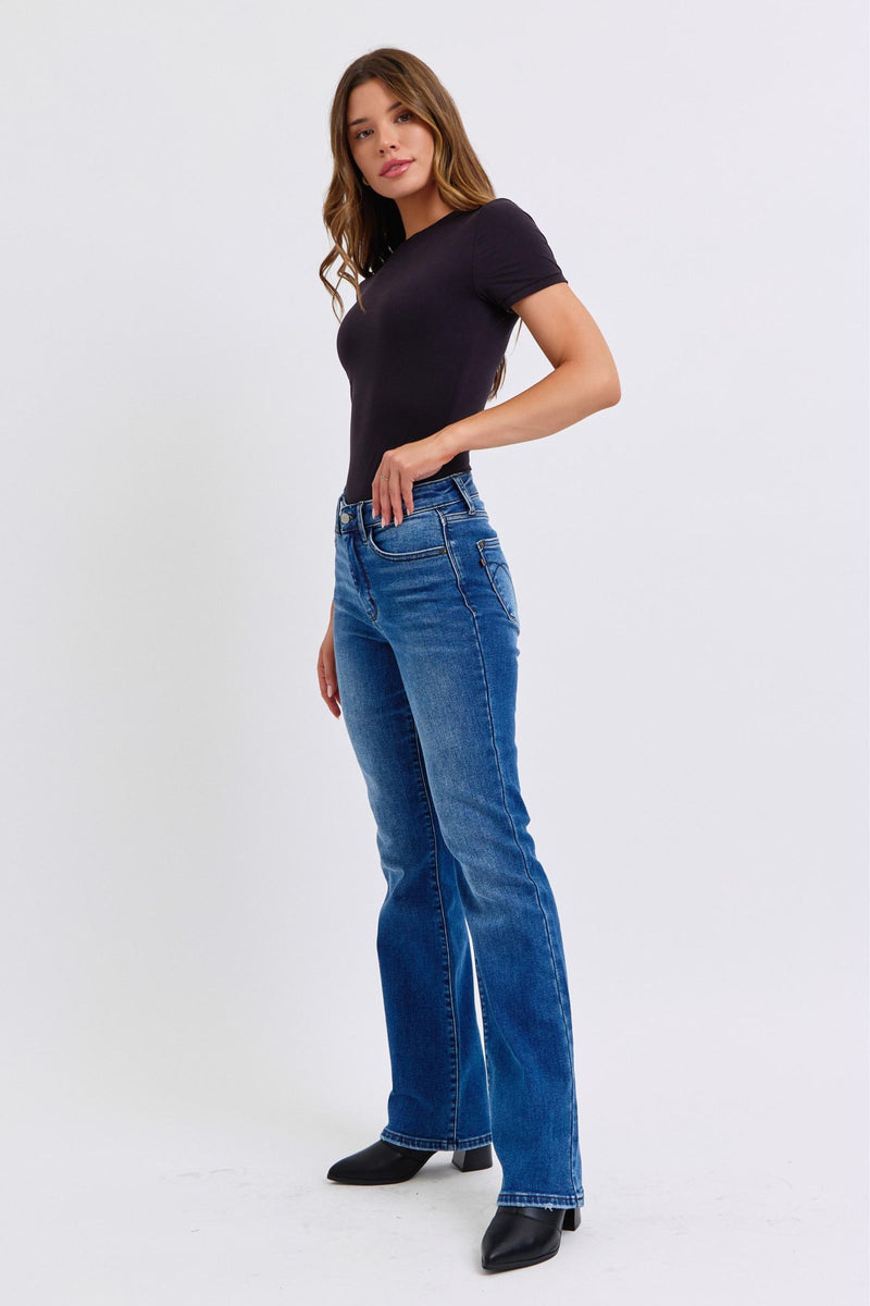 Melanie Mid-Rise Bootcut Judy Blue Jeans with Thermal Lining