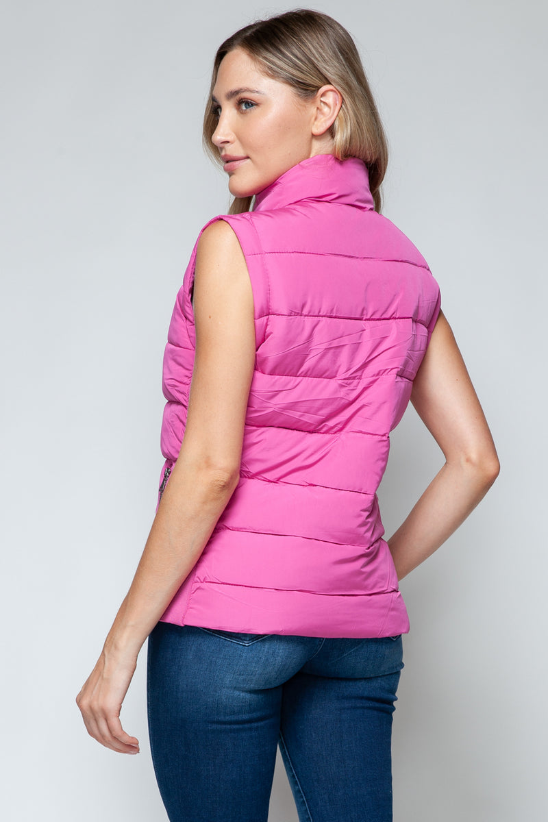 Sady Zip Up Turtleneck Vest with Pockets