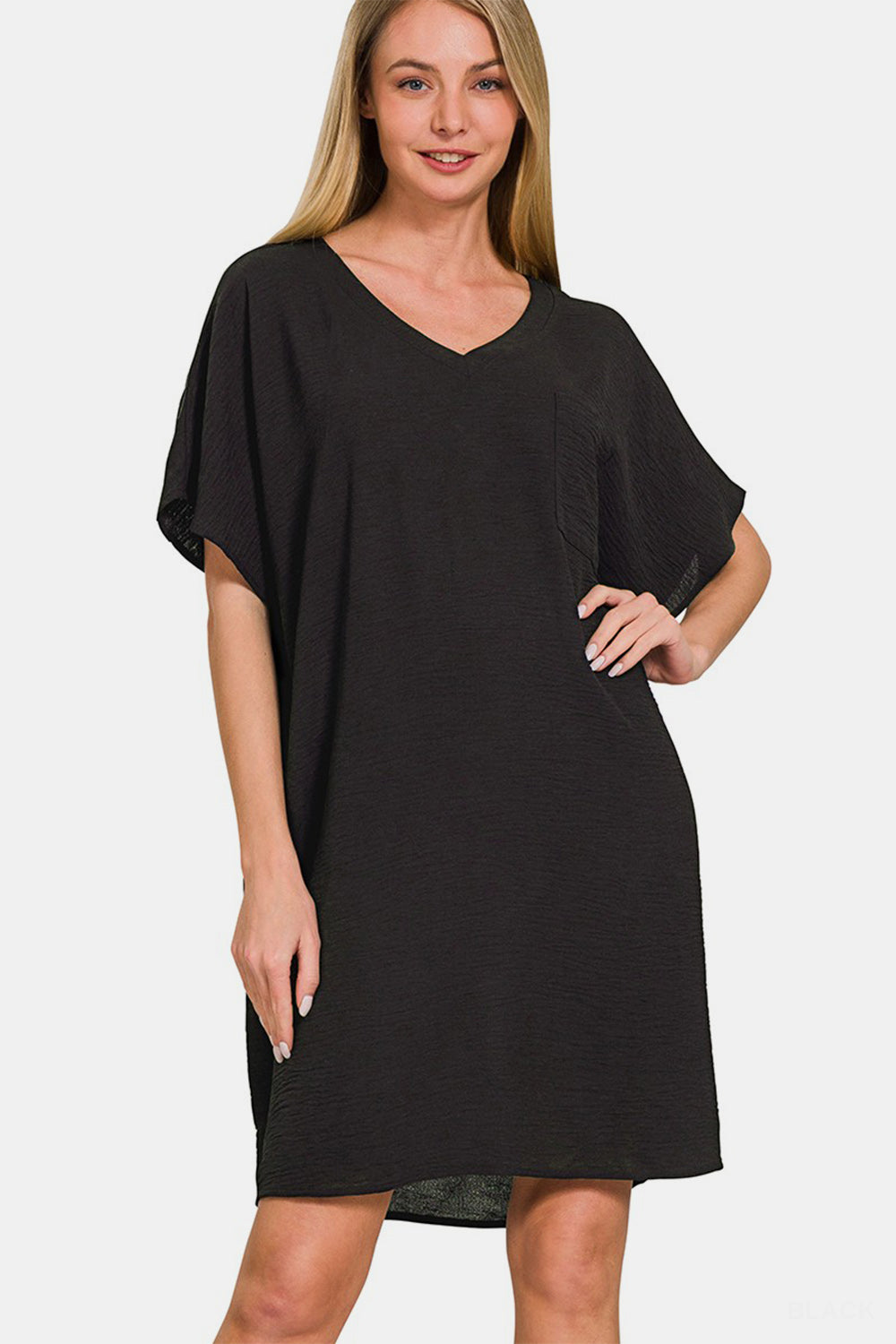 Allegra V-Neck Tee Dress with Pockets