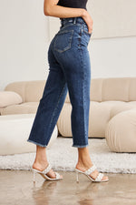 Sloane Tummy Control High Waist Raw Hem  Risen Jeans