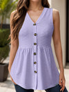 Shiloh Button Up V-Neck Tank