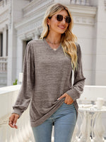 Addison Heathered V-Neck Long Sleeve