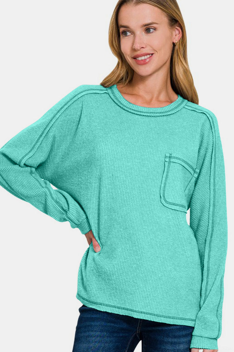 Corrine Ribbed Hacci Knit Top Plus Size