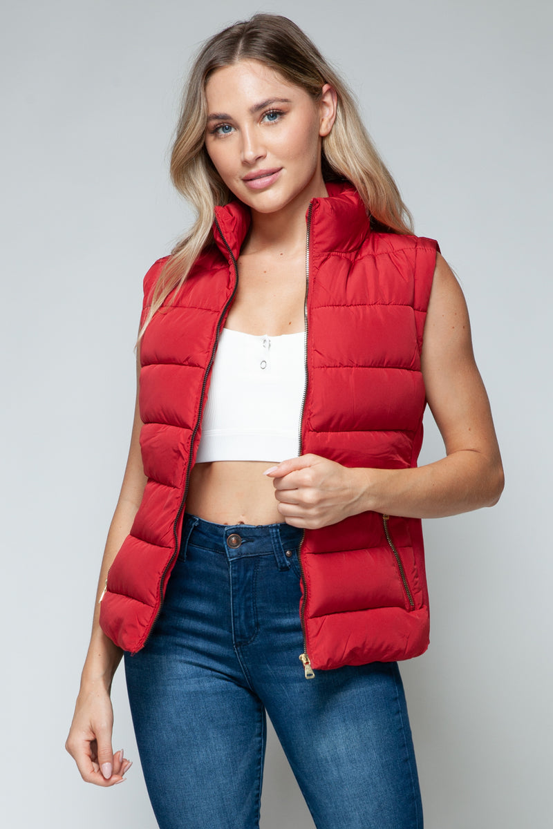 Sady Zip Up Turtleneck Vest with Pockets