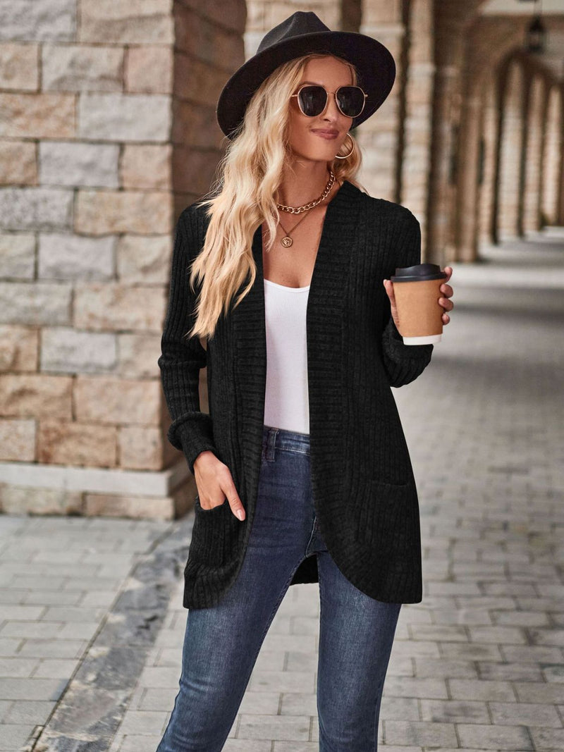 Riley Open Front Cardigan with Pockets