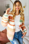 Gina Button Down Striped Sweater Cardigan