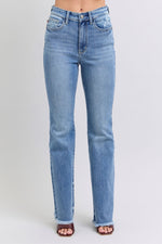 Delaney Raw Hem High Rise Bootcut Judy Blue Jeans