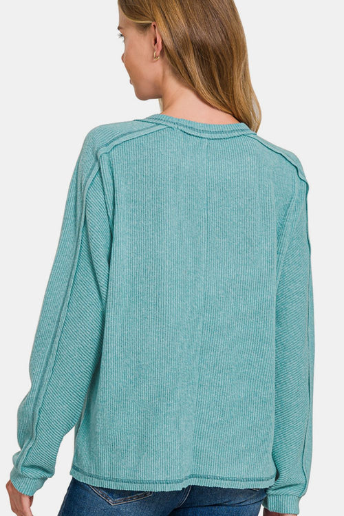 Candace Ribbed Hacci Knit Top