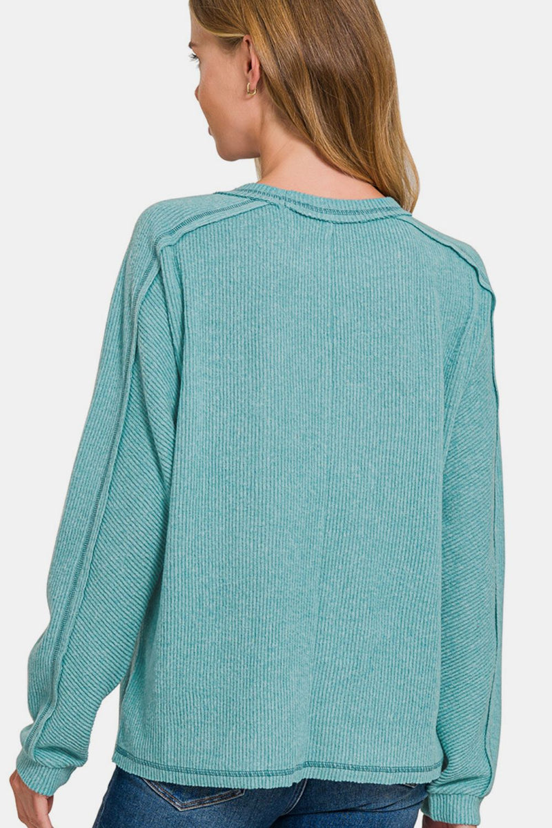 Candace Ribbed Hacci Knit Top
