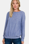 Zoey Melange Round Neck Top