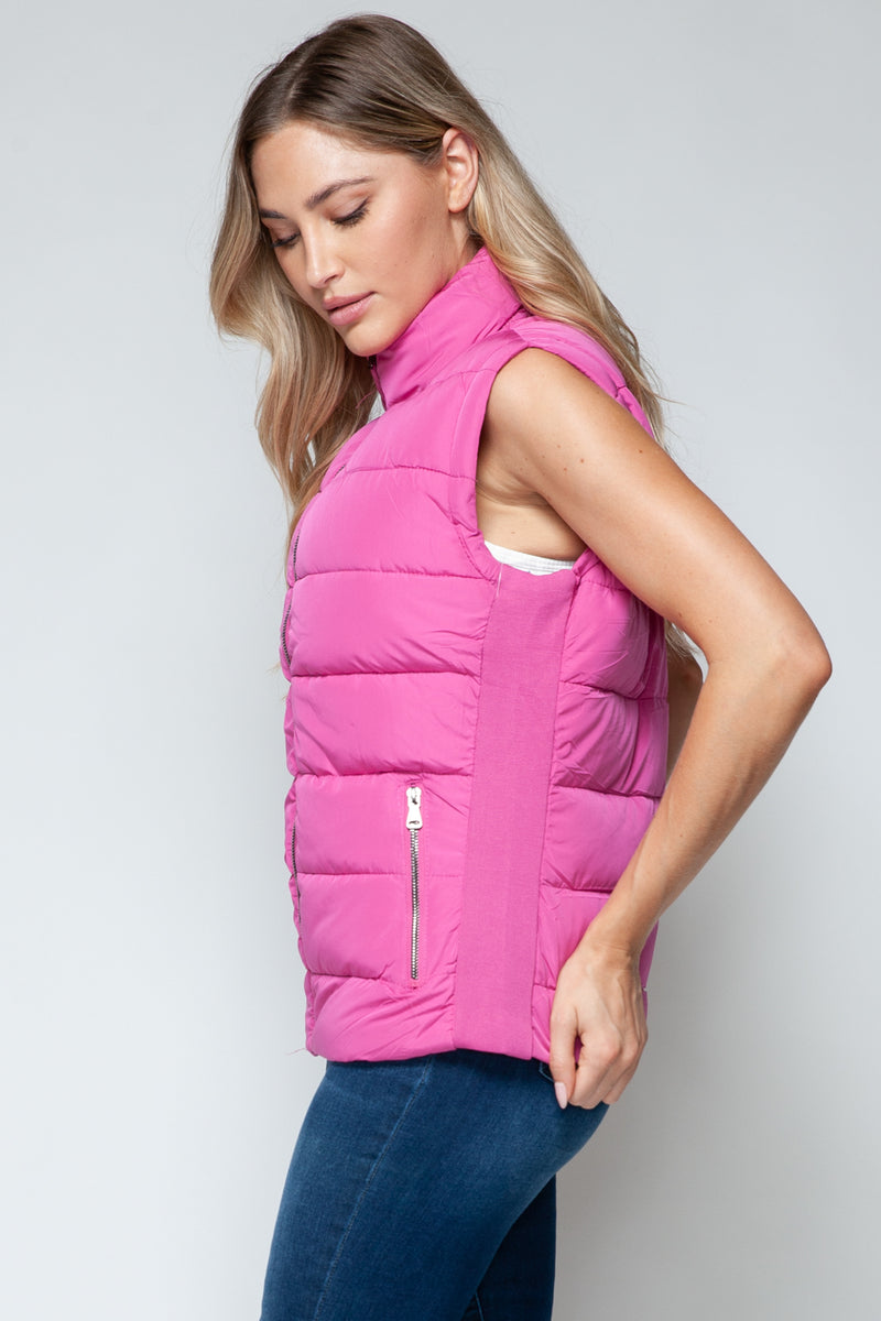 Sady Zip Up Turtleneck Vest with Pockets