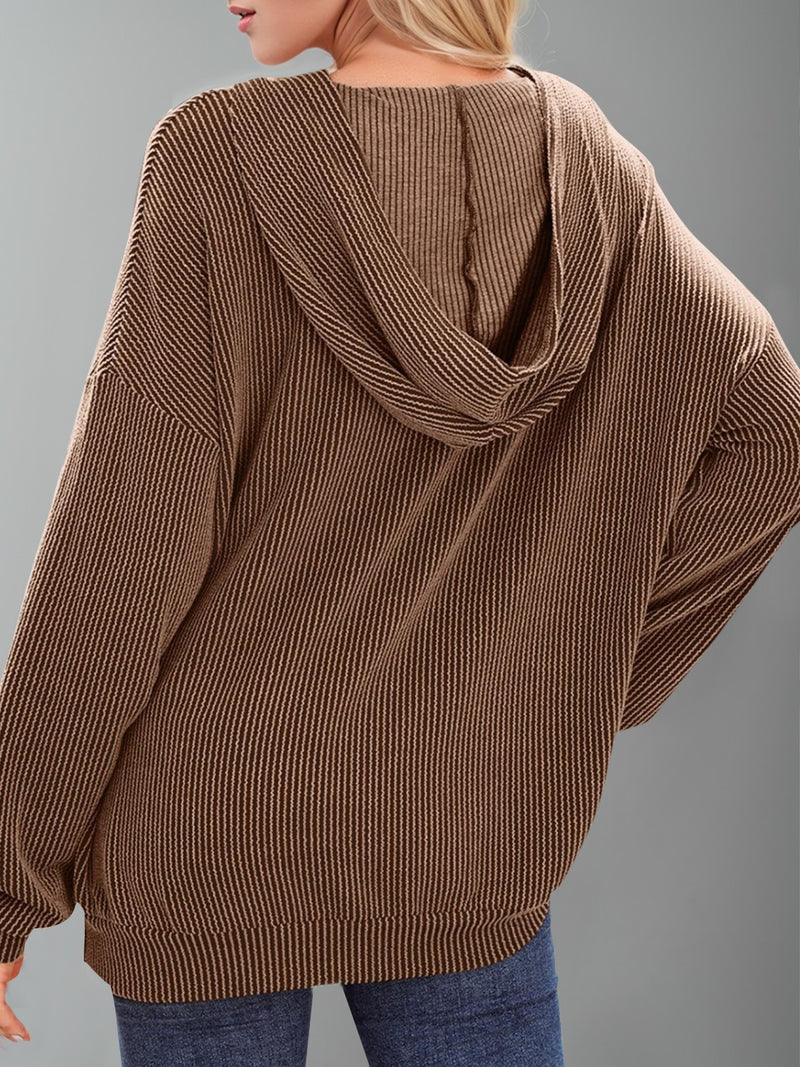 Kaia Textured Kangaroo Pocket Hoodie