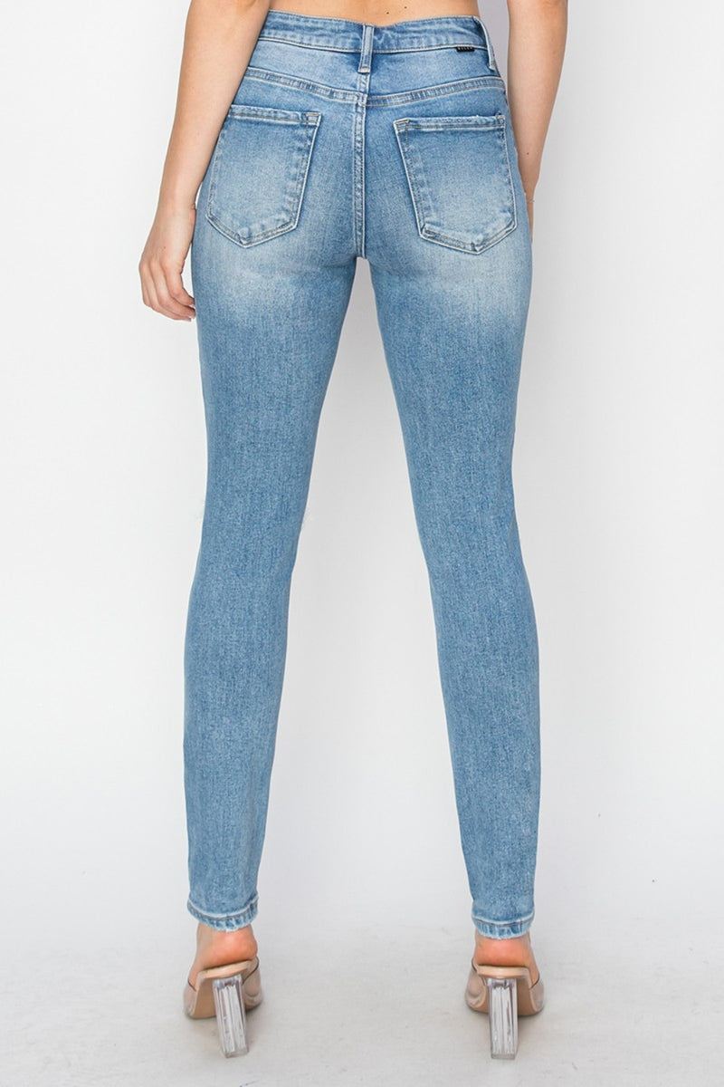 Margot RISEN High Rise Knee Distressed Skinny Jeans