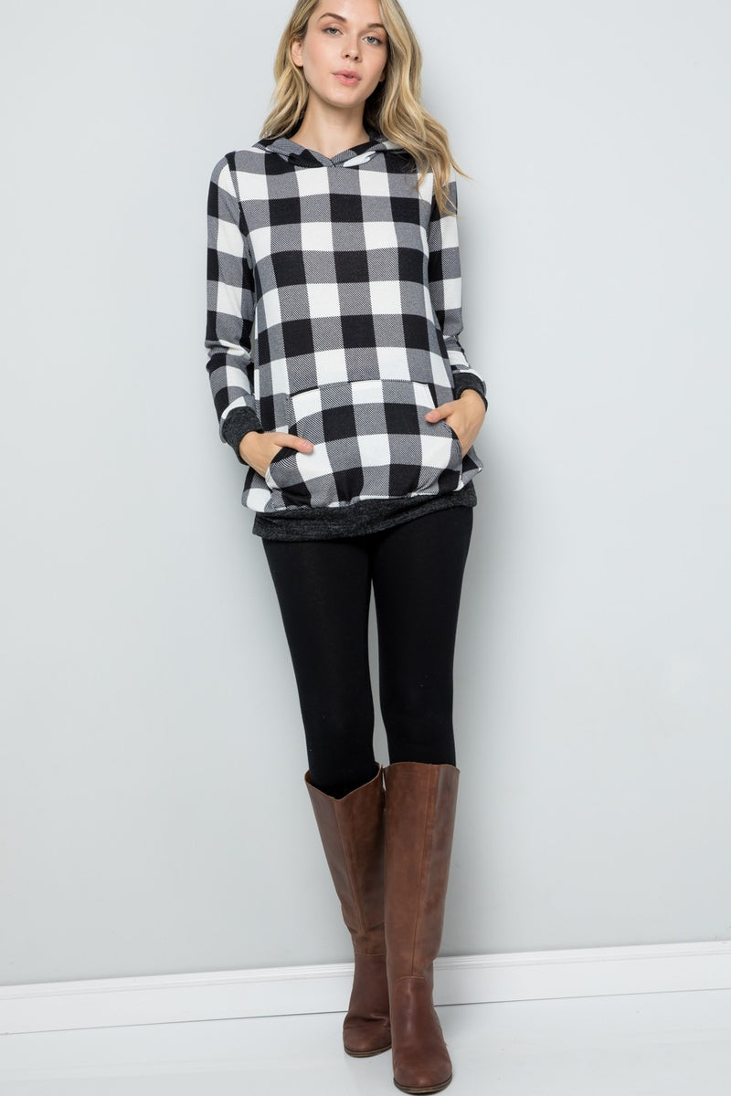 Brookley Plaid Long Sleeve Hoodie