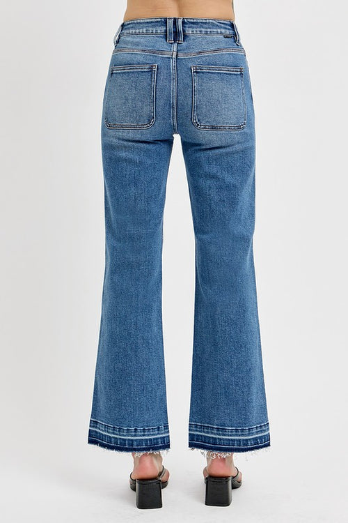 Eden RISEN Raw Hem Ankle Bootcut Jeans