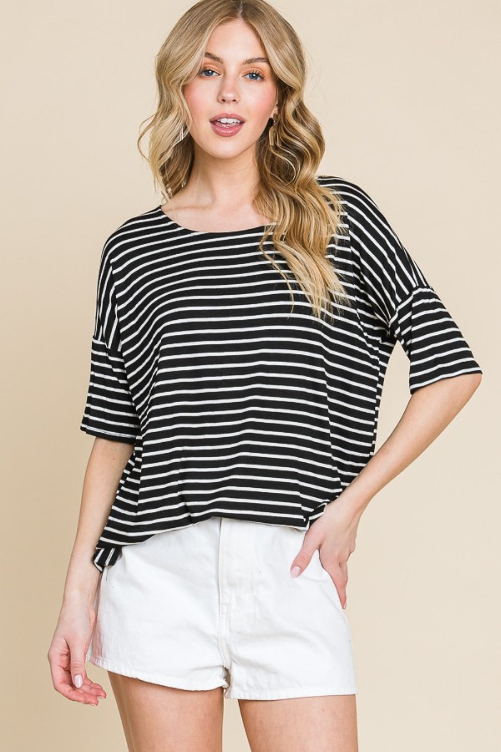 Reese Striped Round Neck T-Shirt