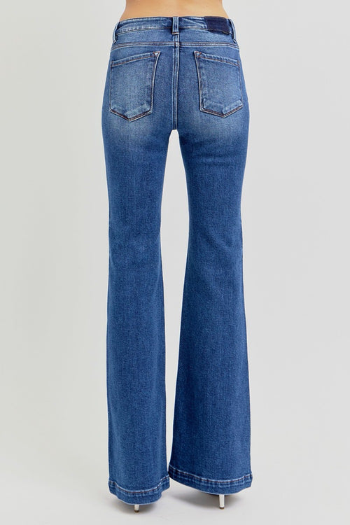 Norah Low Rise Flare Jeans with Pockets by RISEN