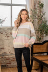 Thea Color Block Round Neck Sweater