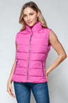 Sady Zip Up Turtleneck Vest with Pockets