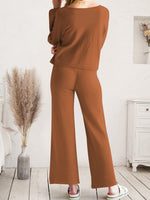 Maddie Long Sleeve Lounge Top and Drawstring Pants Set