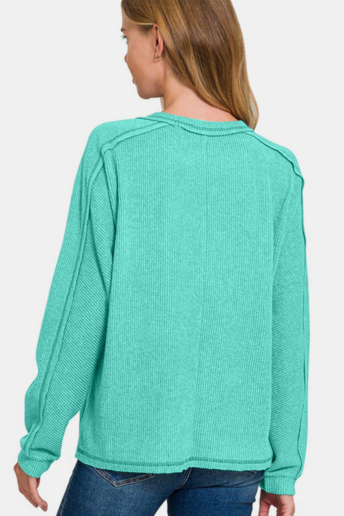 Corrine Ribbed Hacci Knit Top Plus Size