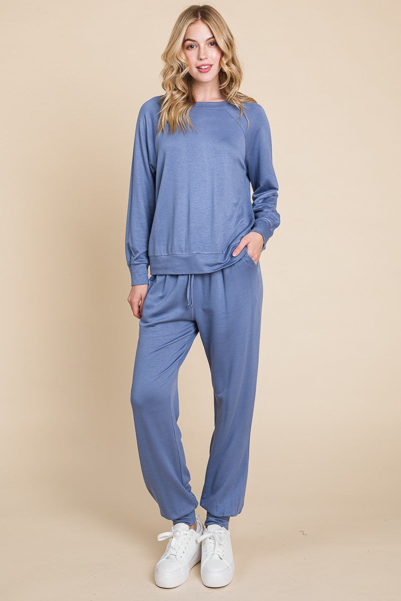 Marissa Raglan Sleeve Top and Pants Lounge Set