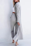 Jasmine Open Front Long Sleeve Cardigan and Pants Lounge Set