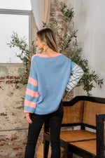 Gracie Striped Dropped Shoulder Sweater