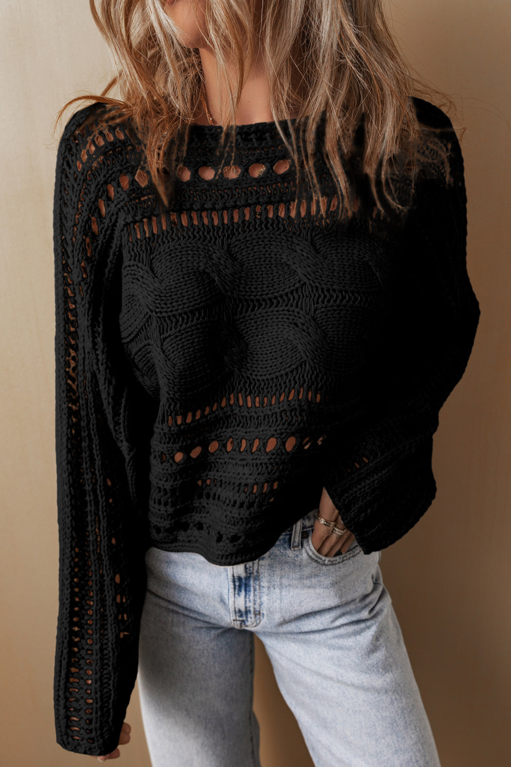 Jordan Cable Knit Cropped Sweater