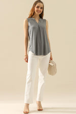 Cassie Notched Sleeveless Top