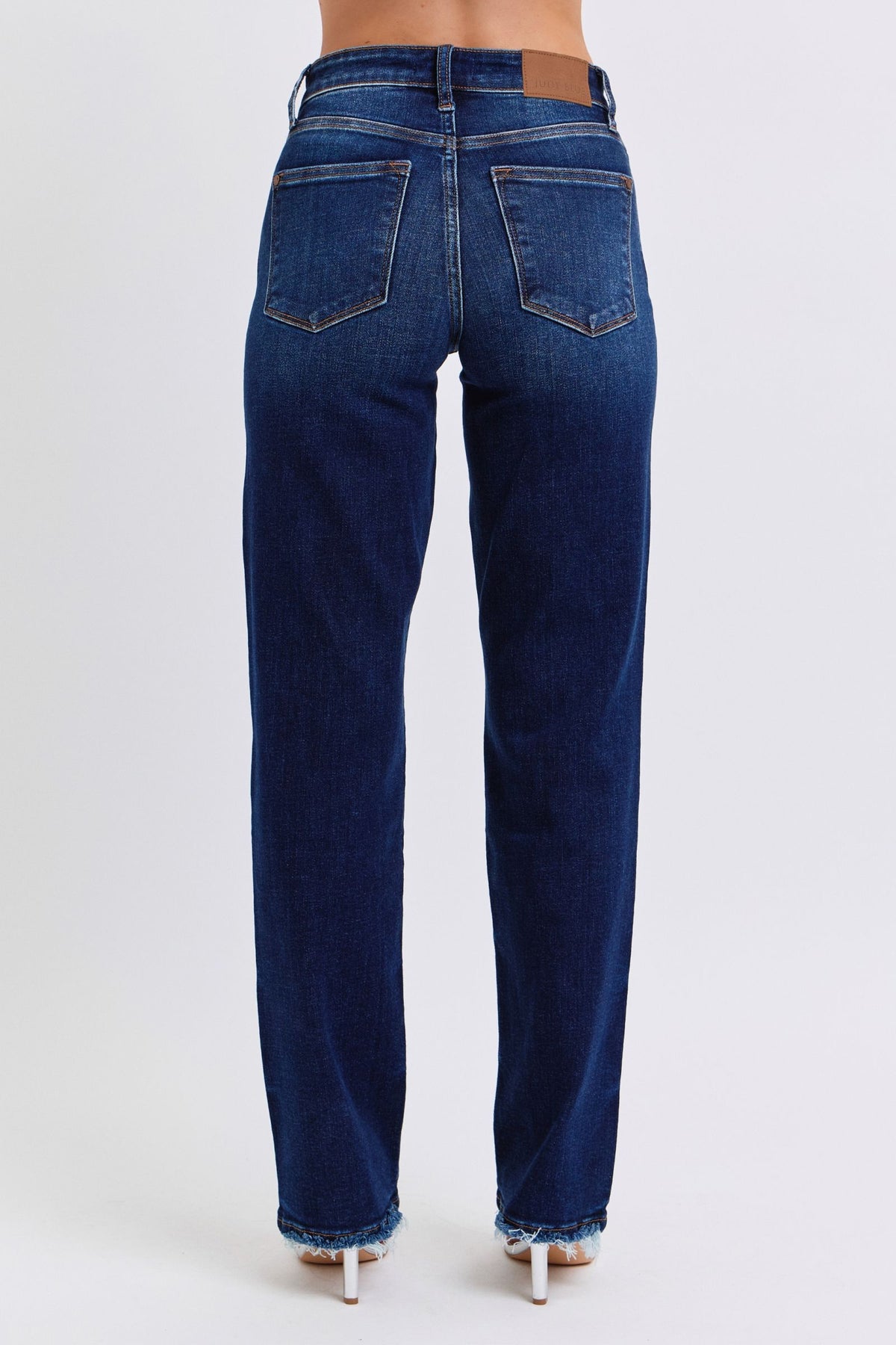 Marissa Raw Hem Straight Leg Judy Blue Jeans