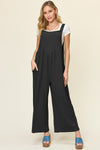 Tifanee Texture Sleeveless Wide Leg Overall