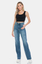 Claire Tummy Control Cut Raw Hem Straight Judy Blue Jeans