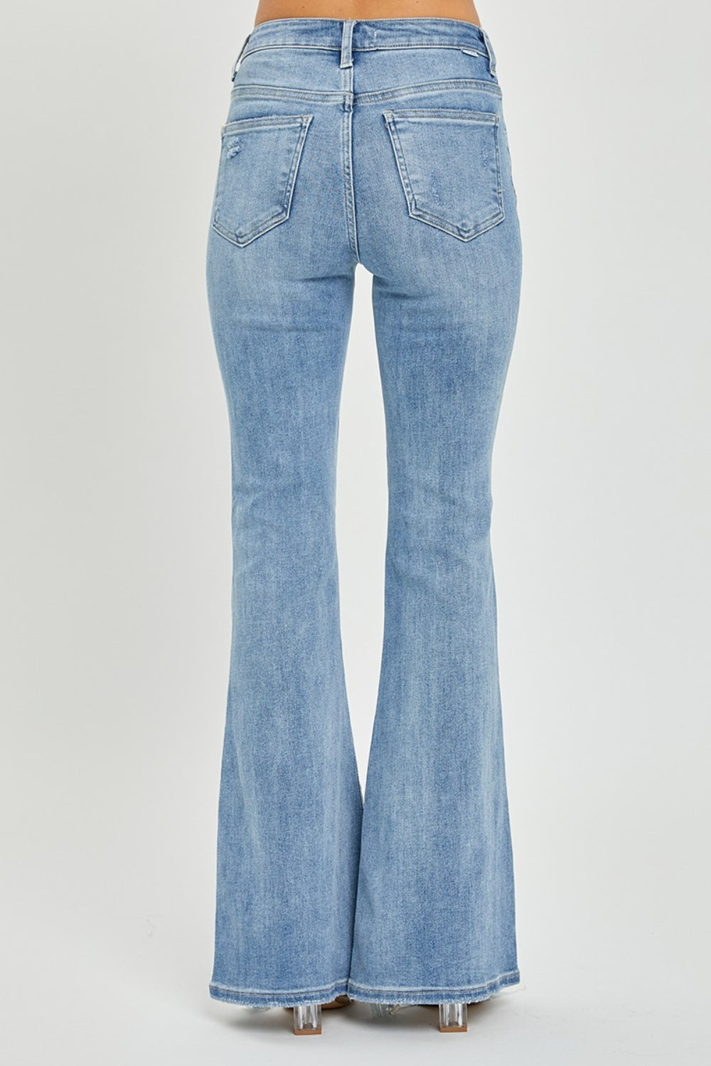 Annabelle RISEN High Rise Frayed Hem Flare Jeans