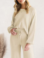 Maddie Long Sleeve Lounge Top and Drawstring Pants Set