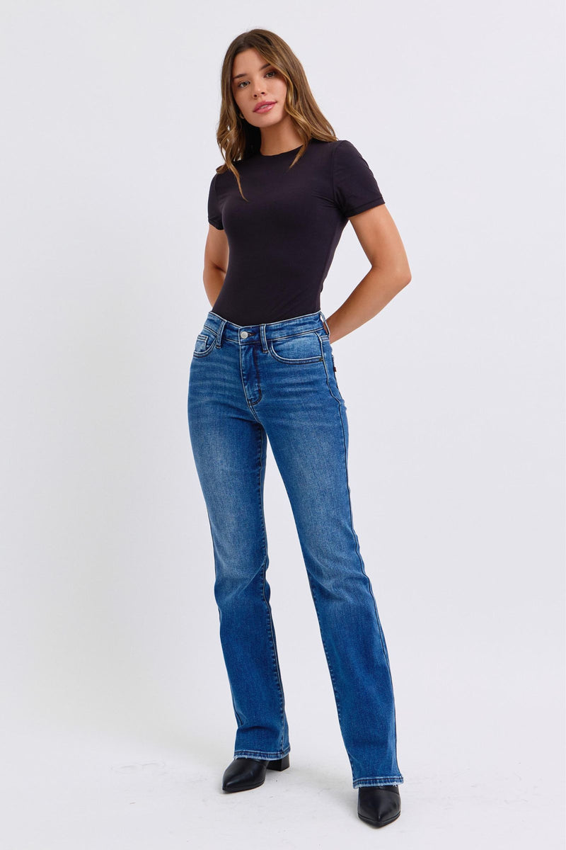 Melanie Mid-Rise Bootcut Judy Blue Jeans with Thermal Lining