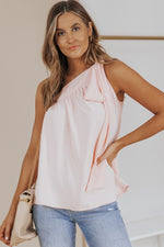 One-Shoulder Tied Blouse