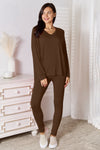 Bailey V-Neck Soft Rayon Long Sleeve Top and Pants Lounge Set