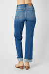 Ariel High Waist Front Seam Detail Straight Judy Blue Jeans