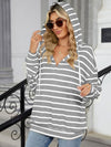 Miranda Drawstring Striped Long Sleeve Hoodie