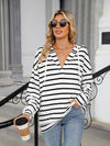 Miranda Drawstring Striped Long Sleeve Hoodie