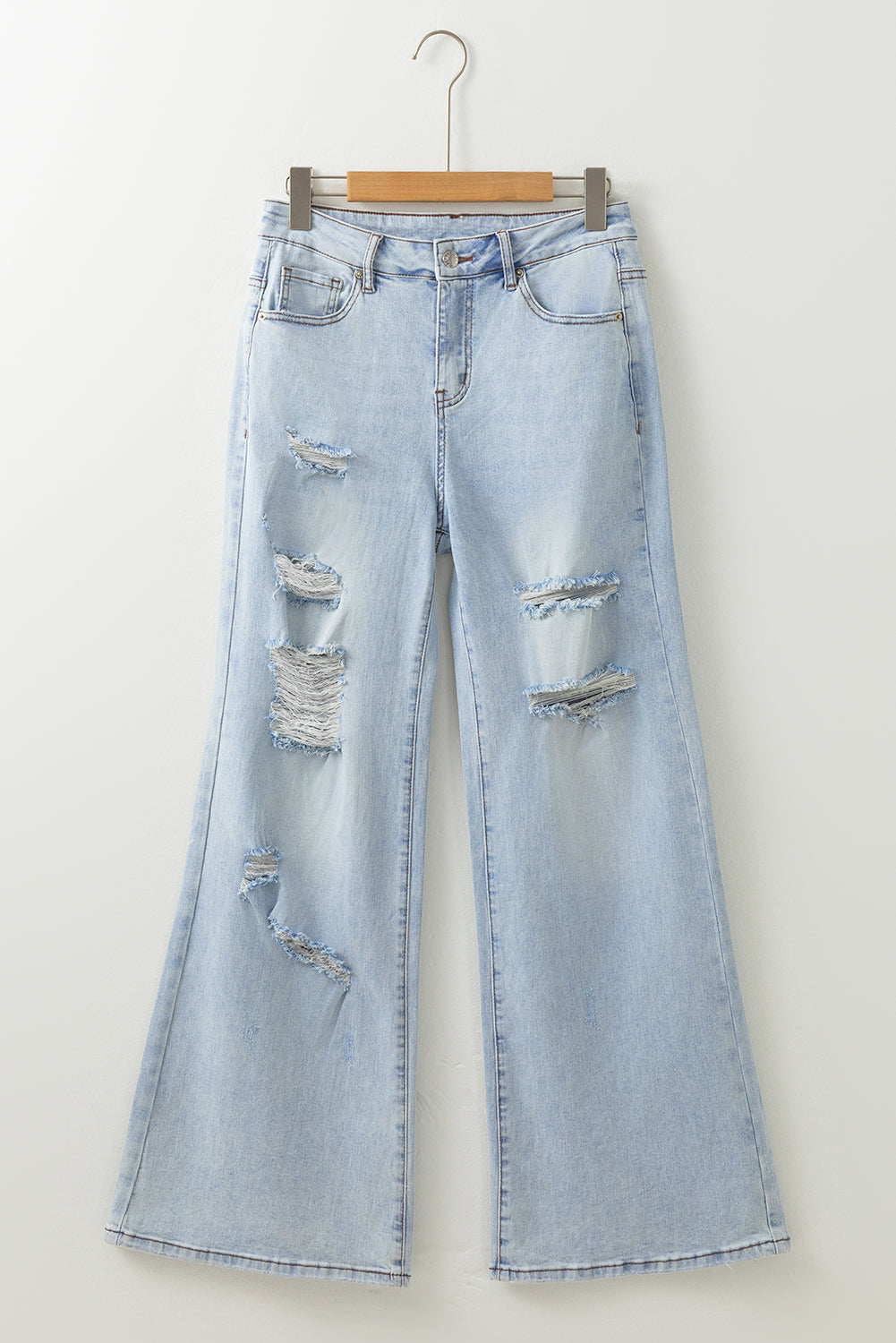 Courtney Distressed Wide Leg Denim