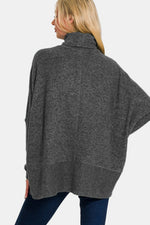 Kya Brushed Melange Hacci Turtleneck Sweater